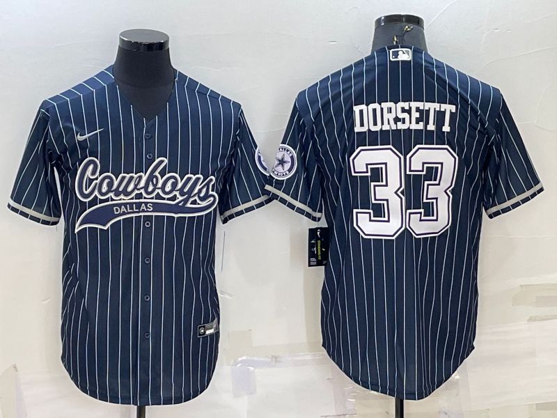 Men Dallas Cowboys #33 Dorsett Blue stripe 2022 Nike Co branded NFL Jersey->women nfl jersey->Women Jersey